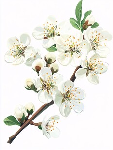 洁白杏花枝 清新自然美