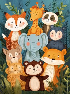 可爱动物丛林欢乐大聚会