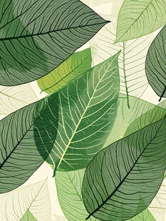 清新绿叶图案背景设计