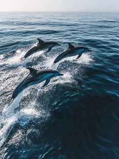 海豚跃海 尽显灵动之美