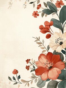 复古风花卉装饰插画背景
