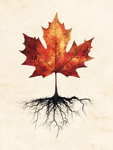 红叶根系图 自然生命之美