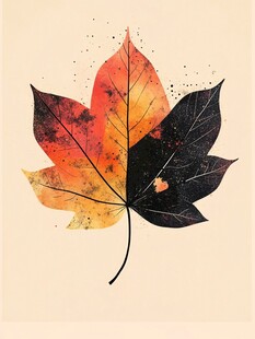 秋意枫叶艺术插画