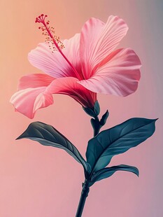粉色木槿花特写