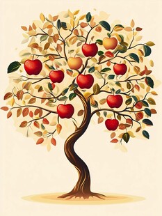 硕果累累的秋日苹果树