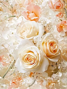 浪漫柔美花卉背景图