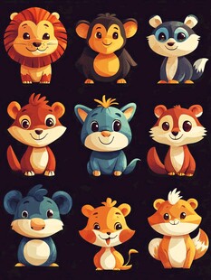 可爱卡通动物形象集合