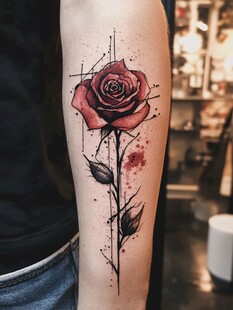 玫瑰纹身 独特艺术之美