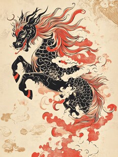 瑞兽麒麟呈祥 国风祥瑞图