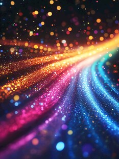 梦幻炫彩光线粒子背景
