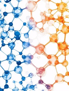 多彩分子结构图案展示