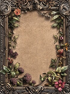 复古花卉装饰边框背景图