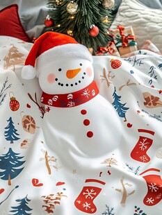 圣诞雪人主题温馨床上用品