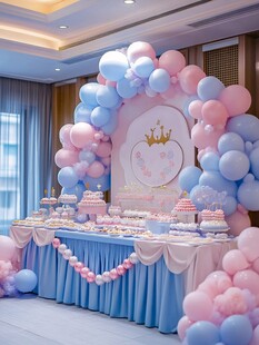 公主风宝宝宴甜品台布置