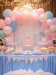 梦幻粉色系气球甜品派对