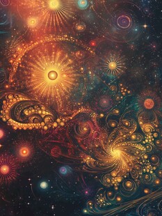 梦幻宇宙炫彩星云图案