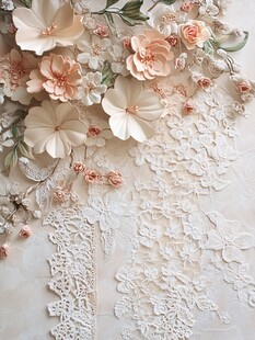 浪漫蕾丝与柔美花卉装饰