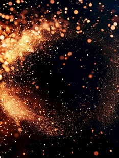 金色粒子环绕梦幻背景