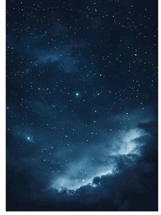 梦幻星空下的云海