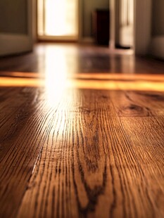 木质地板的温暖光影瞬间