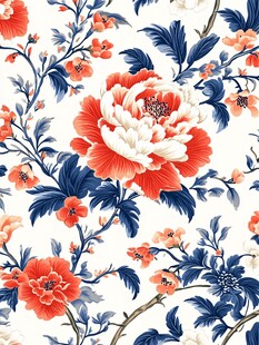 中式花卉图案精美花纹设计