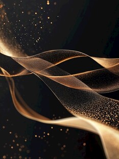 金色动感飘带抽象背景图