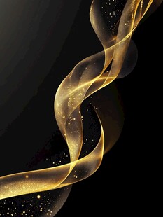 金色流光丝带动感背景图