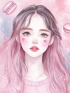 粉发少女与甜蜜马卡龙