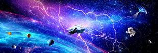 闪电星空