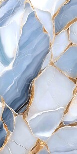 蓝白金大理石纹理图案