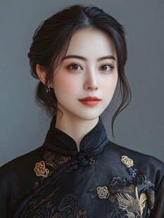 典雅旗袍女子精致容颜