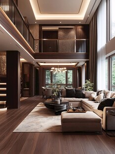 豪华双层现代风客厅设计