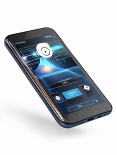 悬浮手机展示音乐播放界面