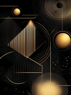 黑金几何抽象艺术背景图