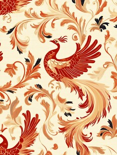 凤凰花卉精美图案纹理