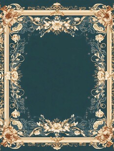 复古华丽花卉边框装饰图