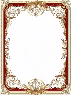 欧式金边红色华丽装饰边框