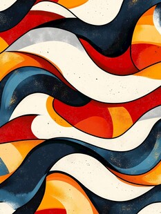 抽象波浪多彩几何图案