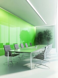 绿色现代风格会议室场景