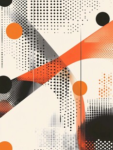 抽象几何线条波点艺术图