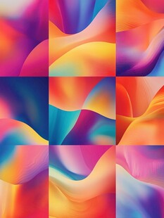 炫彩流体拼接抽象艺术图案