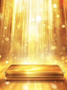 金色炫光舞台展示台背景