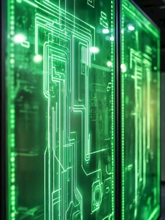 科技感绿色电路板画面