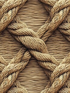 绳结编织纹理特写
