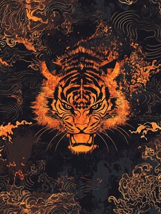 虎啸风云 中式猛虎图腾