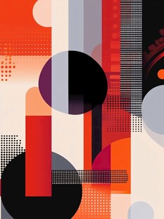 几何抽象风多彩图案背景