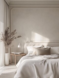 简约米色系温馨卧室一角