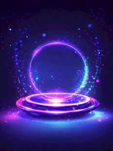 炫彩霓虹环形舞台背景