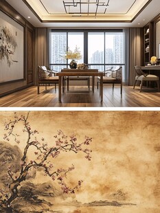 中式雅致餐厅与古典花卉图