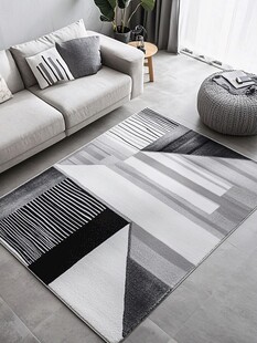 现代简约风客厅几何图案地毯
